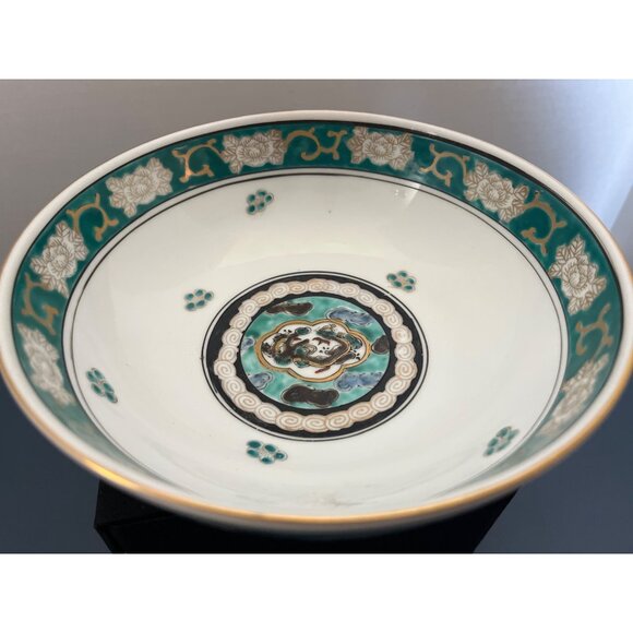 Vintage Gold Imari Japanese Hand Painted Serving Bowl 7 1/2” Diameter - Picture 10 of 11